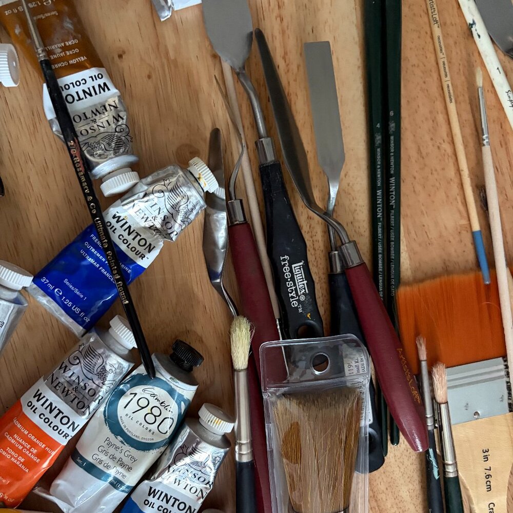 Oil Painting Supply Bundle – Winsor & Newton, Gamblin, Bob Ross Brushes - Picture 5 of 6
